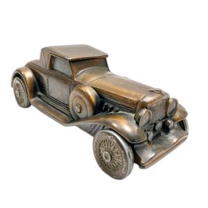 First Federal Savings & Loan Metal Coin Bank 1930 Dusenberg Model J 3"x 7" #X26